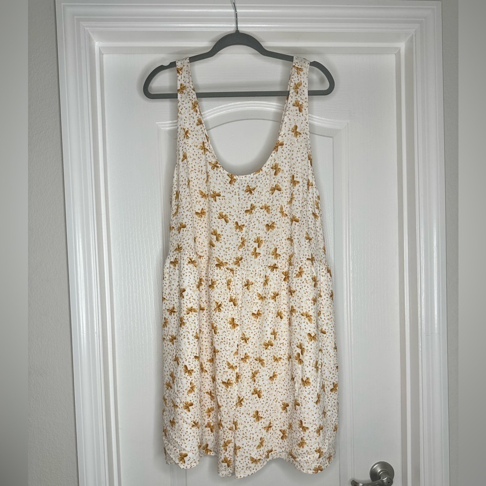 Forever 21 White and Brown Floral Jumpsuit